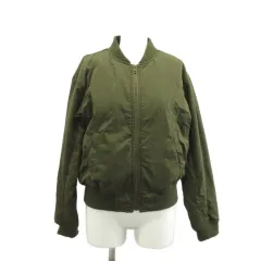 リエンダ rienda ジャケット ブルゾン 上着 M カーキ 無地 スタンドカラー 長袖 /KK ■GY58のサムネイル