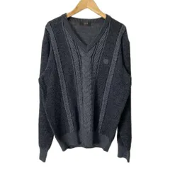 ダックス DAKS Vネックニット セーター ウール 長袖 L グレー ■GY99のサムネイル