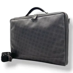 dunhill ダンヒル 本革 レザー ビジネスバッグ ブリーフケース ショルダーバッグ 2WAY ブラウン 茶 メンズ 通勤 出張 A4収納 大容量 斜め掛け 書類かばん クラシック フォーマル シンプル デイリーユース 紳士 良品 S34のサムネイル
