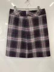 PD226⚫︎LAURA ASHLEY⚫︎ローラアシュレイ⚫︎スカート⚫︎フレア⚫︎ひざ丈⚫︎ウール混⚫︎チェック柄⚫︎レディース⚫︎size6⚫︎紫のサムネイル