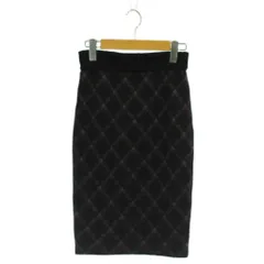 ダイアンフォンファステンバーグ DIANE von FURSTENBERG スカート ウール 0 黒 グレー チェック柄 タイトシルエット /JPのサムネイル