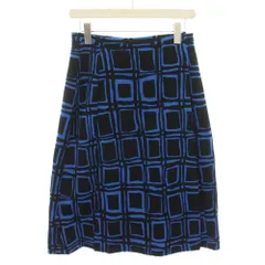 マルニ MARNI 20AW ラップスカート 巻きスカート ロング フレア 総柄 タグ付き 40 黒 ブラック 青 ブルー GOJE0332A0 TCZ43 /YTのサムネイル