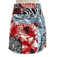 極美品★HERMES エルメス 23SS JUNGLE LOVE シルク100％ セリエボタン キルティング 台形 ミニスカート マルチ 34 フランス製 正規品のサムネイル