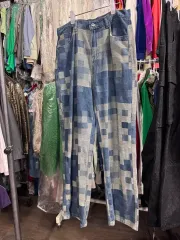 パッチワークデザイン ワイド デニムパンツ Sのサムネイル