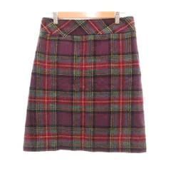 エルエルビーン L.L.BEAN タイトスカート ウール 11 紫 チェック柄 ひざ丈 /NL ■ECF003のサムネイル