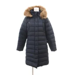 エーグル AIGLE ダウンコート チャイニーズラクーンファー付き M 紺 ネイビー フード 無地 /ML ■ECF004のサムネイル