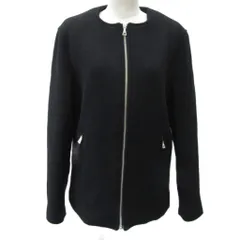 ハレ HARE ノーカラージャケット ミドル丈 M 黒 ブラック HA030064N9 /SM24 ■GY61のサムネイル