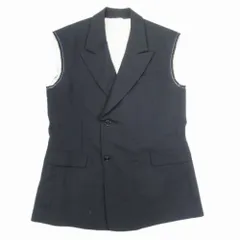 新品同様 RAF SIMONS ラフシモンズ 20ss  アーカイブ コレクションピース スリーブレス ジャケット ピークドラペル ブレザー ベスト 48 黒 メンズ 古着 中古 USEDのサムネイル