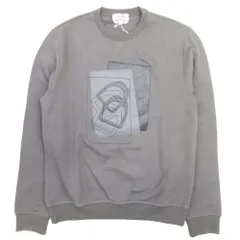 未使用 23aw HERMES エルメス Etriers Decales 鎧 レザーパッチ スウェットシャツ 裏起毛 トレーナー S チャコール グレー メンズ 古着 中古 USEDのサムネイル