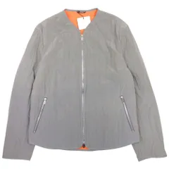 未使用 21ss HERMES エルメス Hキルティング ブルゾン ジャケット アウター 中綿 Vネック Hステッチ 52 グレー オレンジ メンズ 古着 中古 USEDのサムネイル