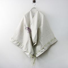 新品未使用 ソウソウ SOU・SOU 京都 麻 きさらぎ 袖括り  女F＼ライトグレー リネン カシュクール カーディガン【2400015104515】