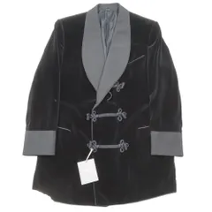 美品 TOM FORD トムフォード ベルベット スモーキング ジャケット テーラードジャケット チャイナボタン ショールカラー 56L ブラック メンズ 古着 中古 USEDのサムネイル