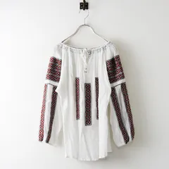 ハグオーワー クロスアンドクロス HUG O WaR Cloth&Cross コットン 刺繍ブラウス‖ホワイト トップス リボン 鈴【2400015095752】のサムネイル