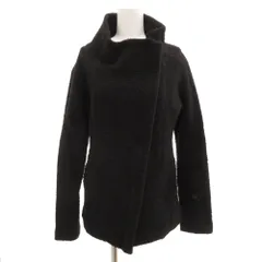 イッセイミヤケ ISSEY MIYAKE ハート Haat ウール ジャケット ダブルジップ 起毛 M 黒 ブラック /JS ■GY19のサムネイル