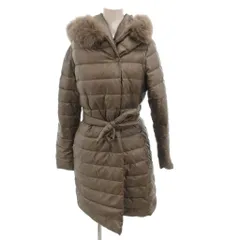 マックスマーラ MAX MARA ダウンコート ジャケット フックスファー ミドル丈 フード 36 グレー /FF ■GY11のサムネイル