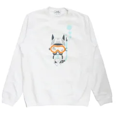 未使用 HERMES エルメス 23SS Scub'H カートゥーン ホース プリント スウェット トレーナー 長袖 裏起毛 サイズXL 白 ホワイト メンズ 古着 中古 USEDのサムネイル