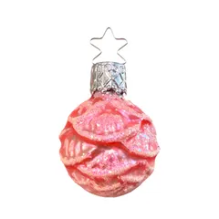 INGE-GLAS Vintage スモールピンクローズボール ドイツ製  ミニガラスオーナメント クリスマスオーナメント ヴィンテージのサムネイル