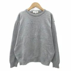 ランバン LANVIN ニット セーター L グレー 長袖 ロゴ刺繍 /SM27 ■ECD001のサムネイル