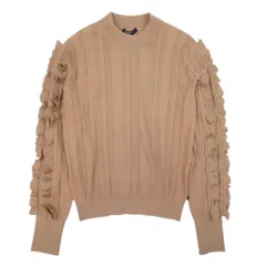 未使用 LOUIS VUITTON ルイヴィトン 19aw ラッフル ロングスリーブ ニット フリル トップス カットソー L ブラウン レディース 古着 中古 USEDのサムネイル