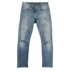 美品 SAINT LAURENT サンローラン 15ss エディ期 ニークラッシュ リペア スキニー ジーンズ パンツ D02 M/SK-LW 28 インディゴ メンズ 古着 中古 USEDのサムネイル