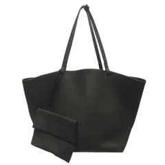 美品 THE ROW ザ ロウ PARK TOTE THREE パーク トート スリー ハンド バッグ 鞄 レザー カーフスキン ロゴ ポーチ付き 黒 ブラック メンズ レディース 古着 中古 USEDのサムネイル