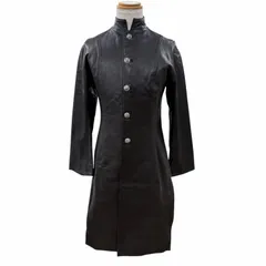 良品▼CHROME HEARTS クロムハーツ 925 クロスボールボタン ロング レザーコート ブラック シルバー金具 M 細身 メンズのサムネイル