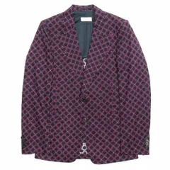 美品 DRIES VAN NOTEN ドリスヴァンノッテン オクタゴンドット 総柄 テーラード ジャケット ブレザー コットン 背抜き 46 紫 パープル メンズ 古着 中古 USEDのサムネイル