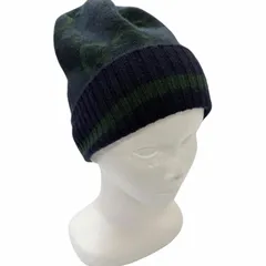 未使用品□GUCCI グッチ 2024年製 676827 カシミヤ100％ ジャンボGG ニットキャップ ネイビー ダークグリーン M/58cm イタリア製 正規品のサムネイル