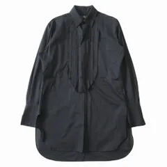 美品 Y's ワイズ 23SS ピンタック ジップアップ シャツ ブラウス ワンピース カットソー 長袖 オーバーサイズ 2 黒 ブラック レディース 古着 中古 USEDのサムネイル