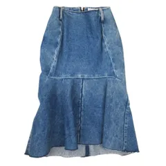 良品 BALENCIAGA バレンシアガ ウォッシュデニム マーメイドスカート ミモレ 膝下丈 セミタイト 36 インディゴ レディース 古着 中古 USEDのサムネイル