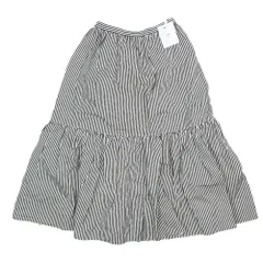 未使用 Christian Dior クリスチャンディオール 21SS ストライプ フレア リネン シルク混 ロングスカート F42 ブラック ベージュ レディース 古着 中古 USEDのサムネイル