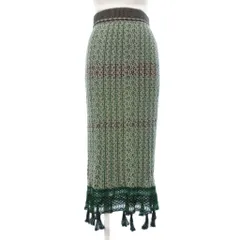 マメクロゴウチ  Mame Kurogouchi Rib Jacquard Pedicel Knit Skirt スカート ロング丈 緑 グリーン 1のサムネイル