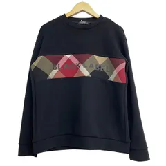 ブラックレーベルクレストブリッジ 長袖セーター サイズL メンズ - 黒×ボルドー×マルチ クルーネック/チェック柄のサムネイル