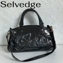 Selvedge 2way エナメル ショルダーバッグ ブラックのサムネイル