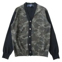 美品 COMME des GARCONS HOMME コムデギャルソンオム 17AW カモフラ 切替 ニット カーディガン カットソー サイズS ブラック/マルチ メンズ 古着 中古 USEDのサムネイル