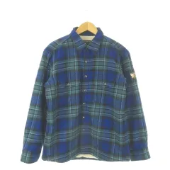 ランズエンド LANDS' END シャツジャケット L 青 ブルー チェック柄 裏ボア 長袖 /AO7 ■GY99のサムネイル