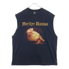 VINTAGE (ヴィンテージ) 90S MARILYN MANSON 2001 HOLYWOOD FLOWER スリーブカット 両面プリントTシャツ ブラックのサムネイル
