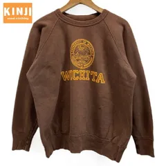 【中古】　DUBBLE WORKS　スウェット　トレーナー　トップス　クルーネック　ラグラン　裏起毛　コットン　プリント　フロントプリント　WICHITA　日本製　アメカジ　古着　/1589のサムネイル