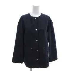 マッキントッシュフィロソフィー MACKINTOSH PHILOSOPHY ノーカラーブルゾン ジャケット 38 ネイビー 無地 パッチポケット /MX ■ECF005のサムネイル