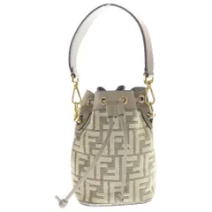 FENDI (フェンディ) ズッカ柄 モントレゾール キャンバス レザー 2WAY ハンド ショルダーバッグ ゴールド金具 ベージュ 8BS010のサムネイル