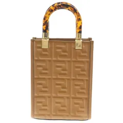 FENDI (フェンディ) サンシャイン スモール ミニハンドバッグ ショルダーバッグ ブラウン キャメル レザー ゴールド金具のサムネイル