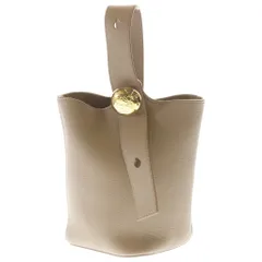 LOEWE (ロエベ) ペブル バケット ミニ レザー ハンドバッグ ゴールド金具 ベージュのサムネイル