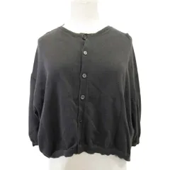 美品 Y's ワイズ ヨウジヤマモト 20ss コットンニット クロップド カーディガン 七分袖 トップス カットソー 2 チャコール レディース 古着 中古 USEDのサムネイル