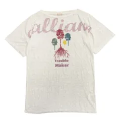 Galliano ガリアーノ シアー Tシャツ カットソー ロゴ プリント スパンコール ビーズ オールド アーカイブ S 白 ホワイト レディース 古着 中古 USEDのサムネイル