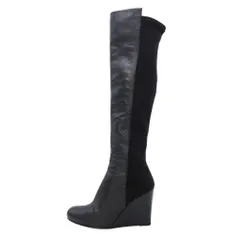 良品 STUART WEITZMAN スチュートワイツマン 切替 ニーハイブーツ 厚底 ウェッジソール ロングブーツ シューズ 36/22.5cm 黒 レディース 古着 中古 USEDのサムネイル