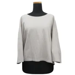 良品 JURGEN LEHL ヨーガンレール カシミヤ ドルマンスリーブ シャツ カットソー 七分丈 J0163UB102 サイズM グレー系 アイボリー レディース 古着 中古 USEDのサムネイル