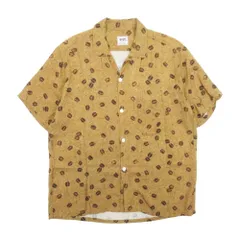 美品 J.S HOMESTEAD ジャーナルスタンダードホームステッド 工房十鶴 18ss レーヨンプリント コーヒー豆 アロハシャツ M ブラウン メンズ 古着 中古 USEDのサムネイル