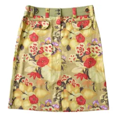 美品 ETRO エトロ 花柄 ハーフ スカート ストレッチ 大きいサイズ 44 マルチ レディース 古着 中古 USEDのサムネイル