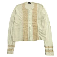 美品 tricot COMME des GARCONS トリココムデギャルソン 06ss 製品染め 異素材 カーディガン カットソー ピンタック ベージュ レディース 古着 中古 USEDのサムネイル