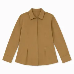 キャメル シャツジャケット M タック入り レディースのサムネイル